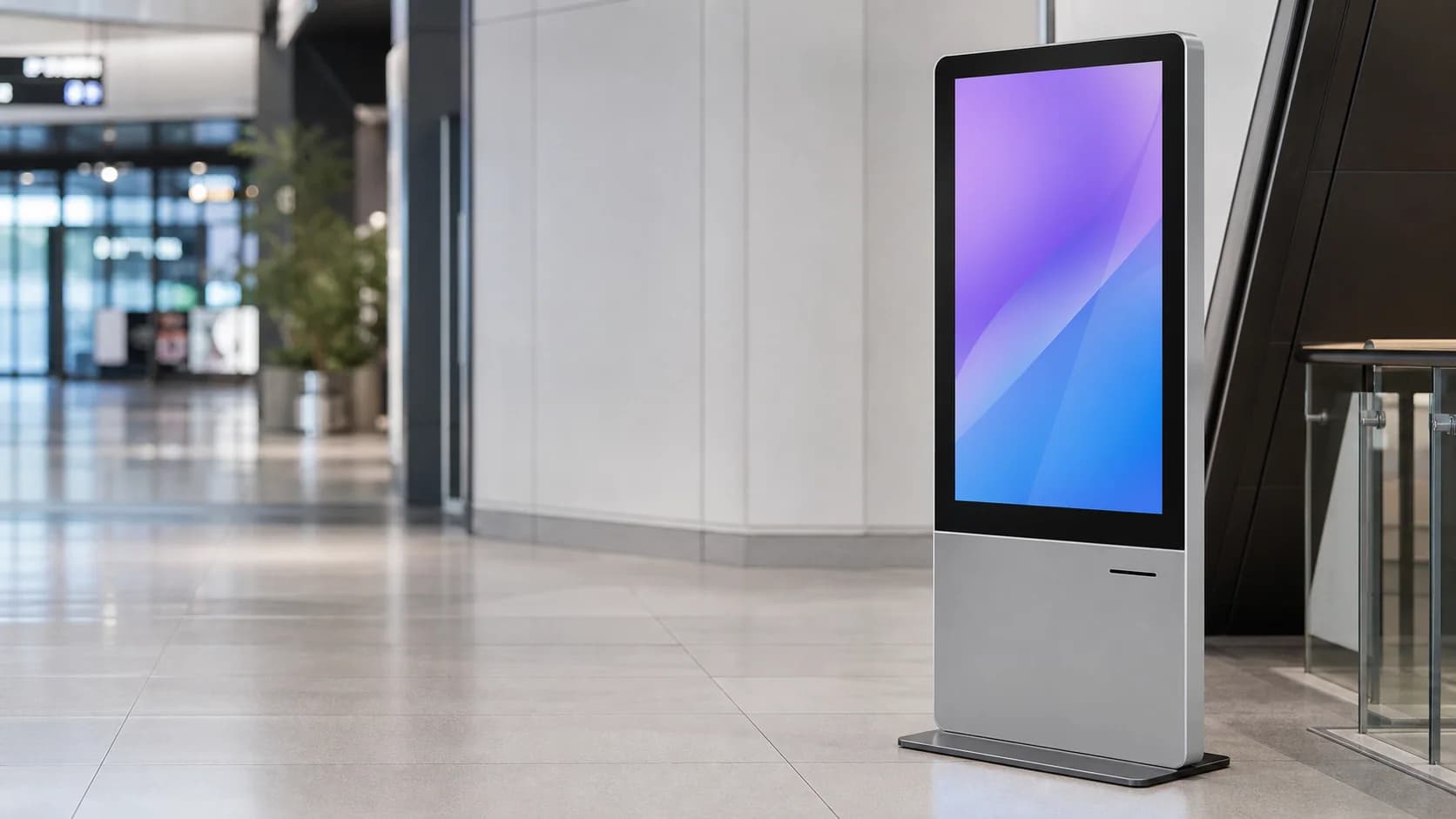 Ziyaretçi alanında dokunmatik dijital kiosk