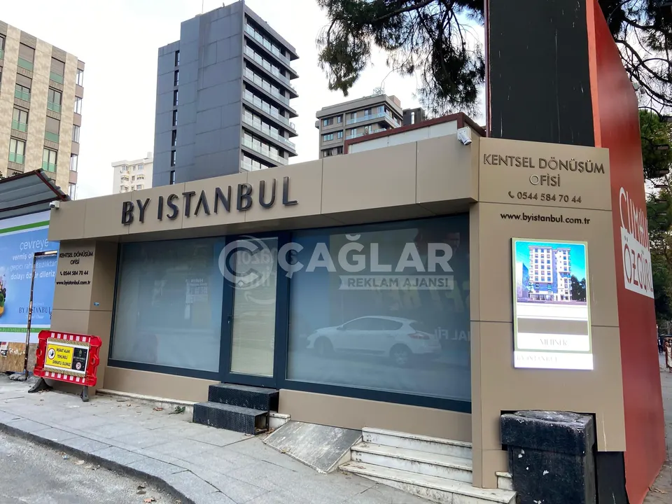 BY İstanbul için ofis cephe tabelası uygulaması